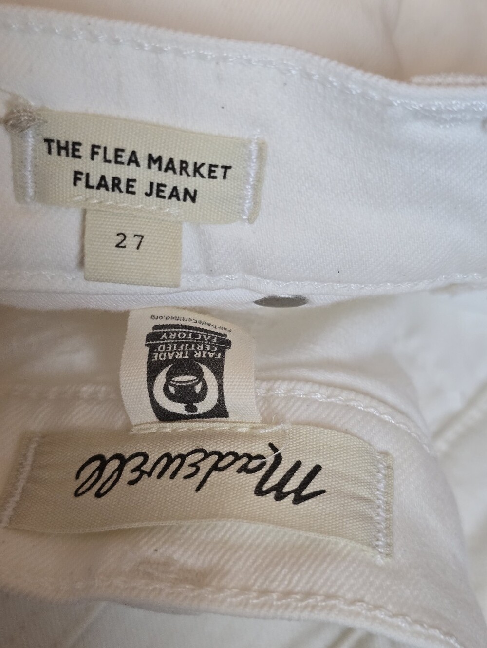 Madewell The Flea Market Flare Jeans In Tile White 27 - Picture 5 of 16